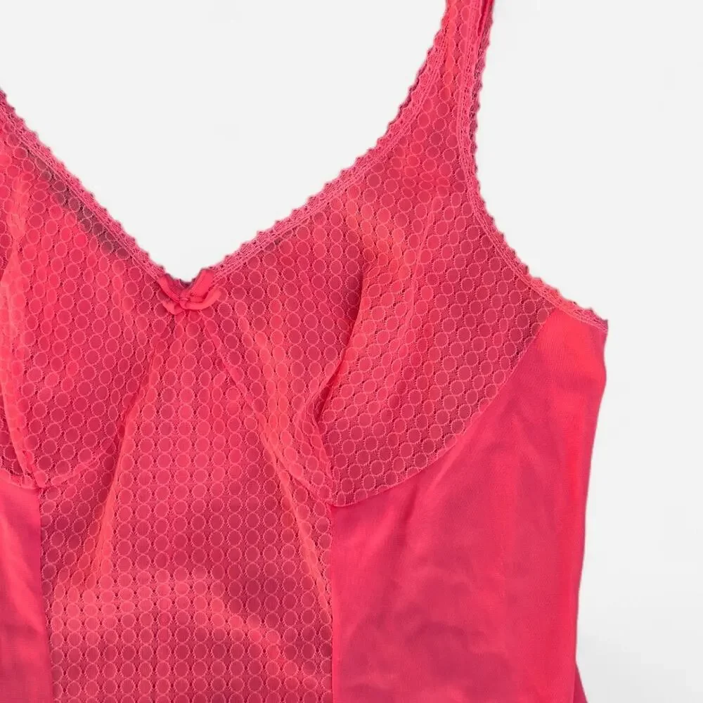 Vintage 90s Y2K Hot Pink Underwear Slip Dress - Picture 3 of 3